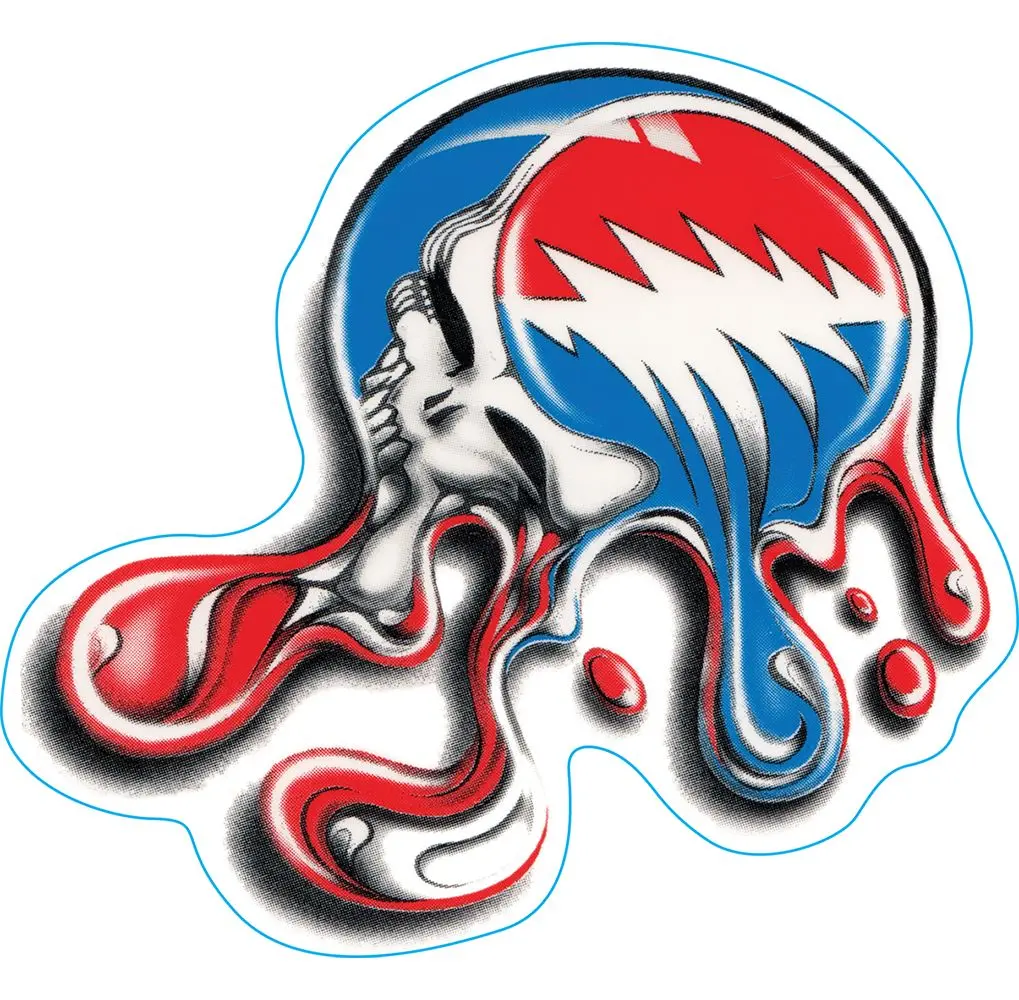 Grateful Dead Melting Skull Sticker - 5.75" X 4.5" 1