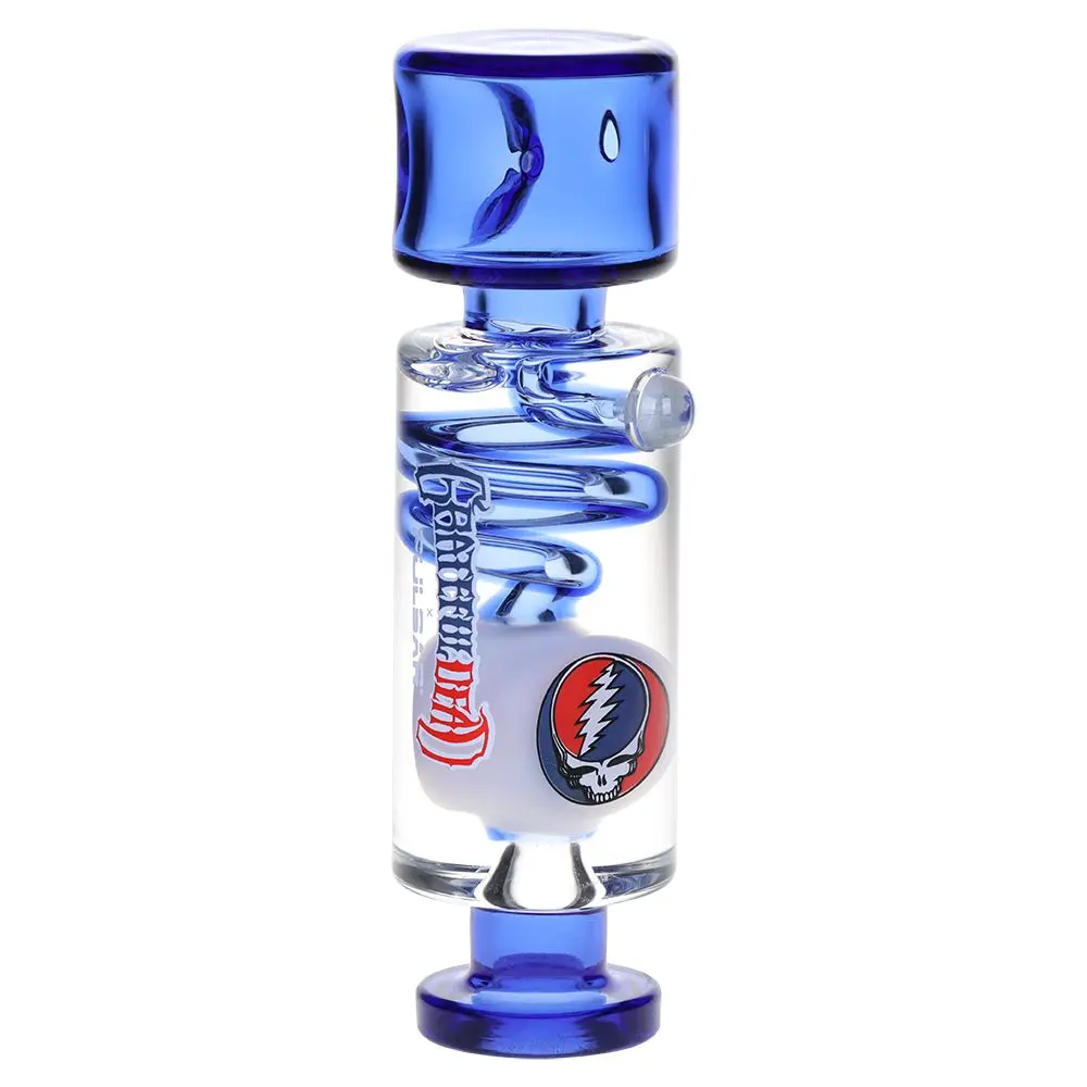 Grateful Dead X Pulsar Steal Your Face Glycerin Spiral Geometric Glass Hand Pipe - 5.25" 1