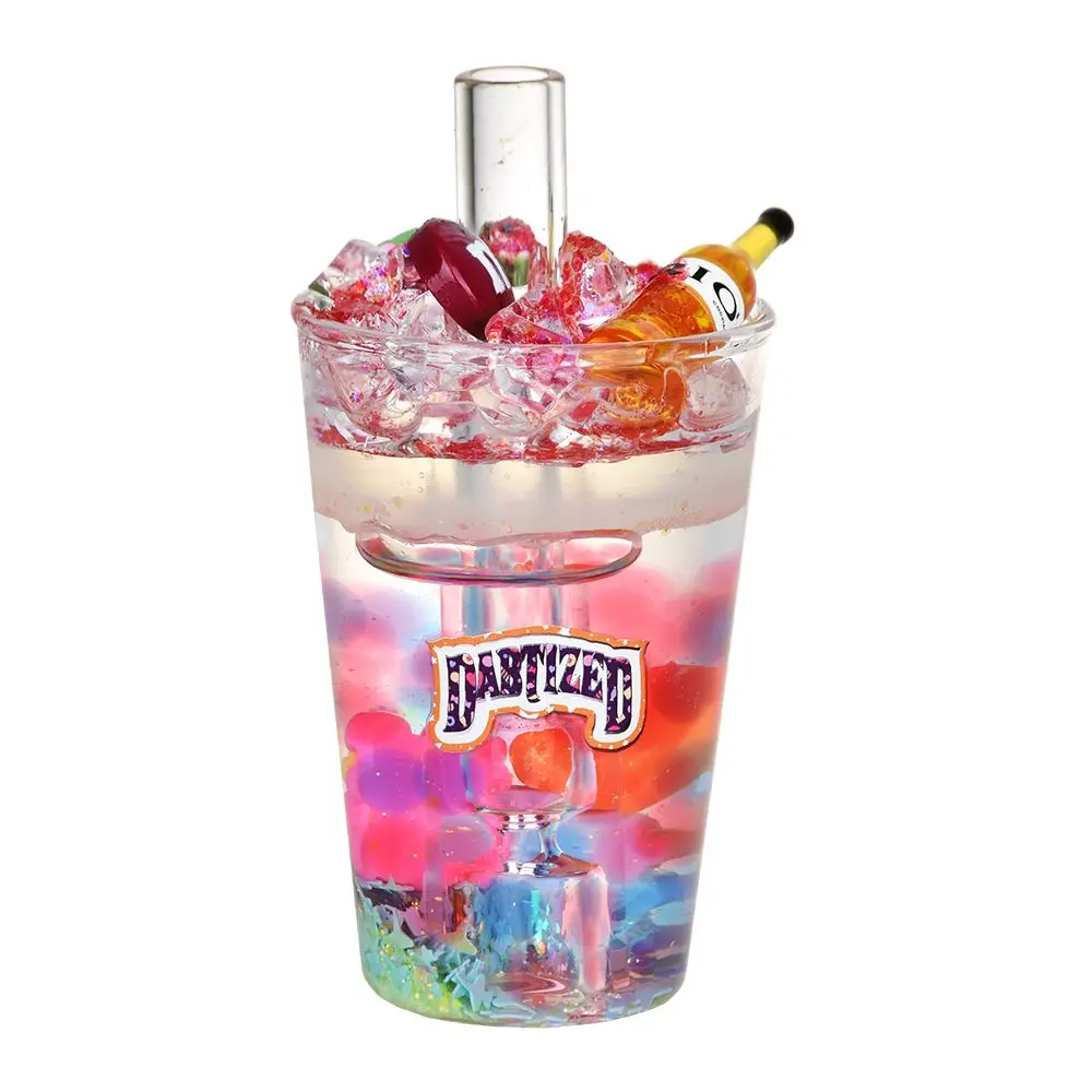 Dabtized Bottoms Up Shot Glass Hand Pipe - 4"/ Assorted Designs 1