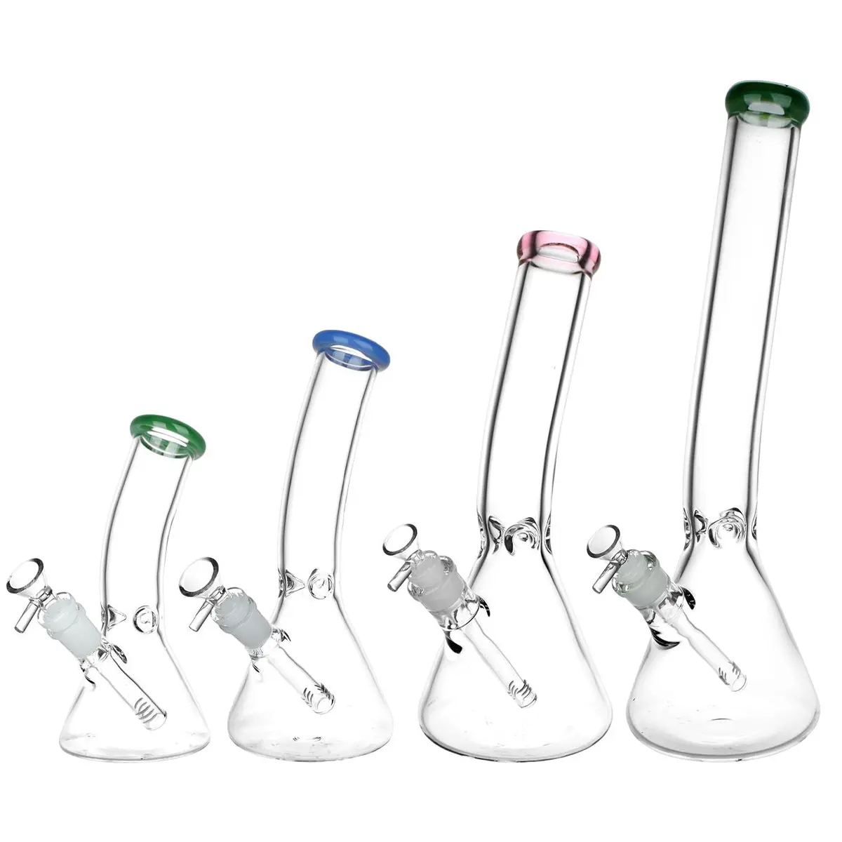 Classic Bent Neck Beaker Glass Water Pipe | 14Mm F | Colors Vary 1