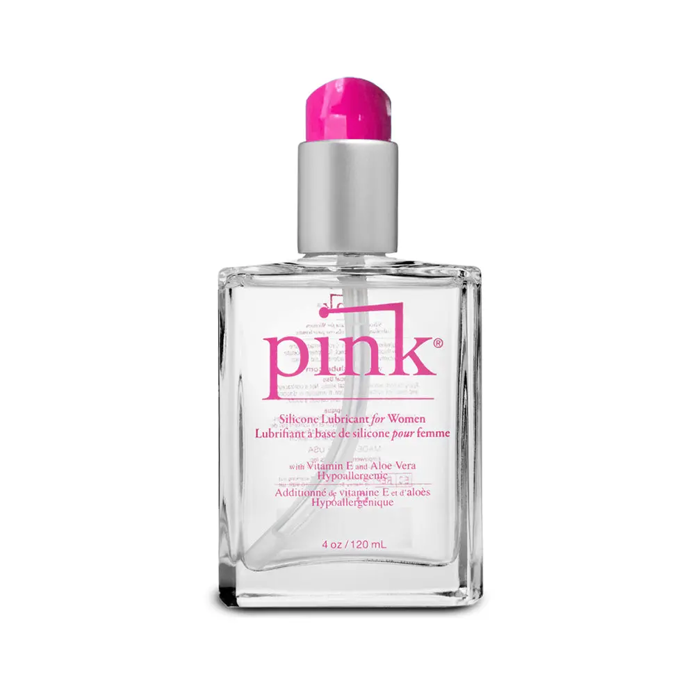 Pink Silicone Lubricant 4 Oz. Glass Bottle 1