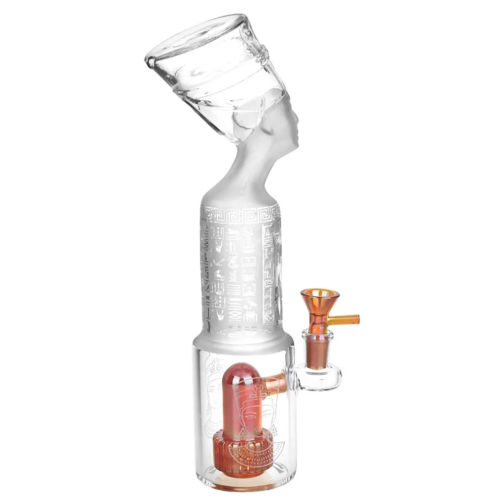 Pharoah Head Frosted Glass Water Pipe - 11.5" / 14Mm F 2
