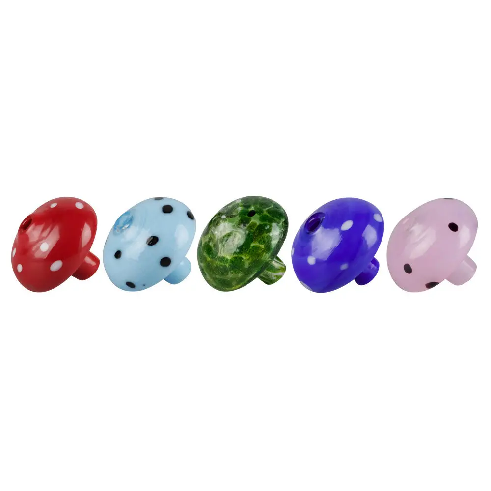 Worked Mushroom Carb Caps - 1"X1.2" / Colors Vary 1