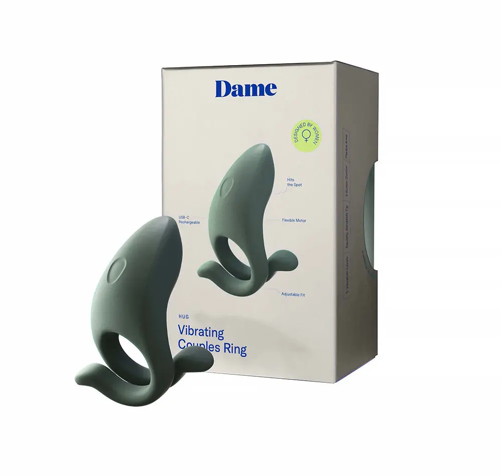 Dame Hug Vibrating Couples Ring Steel 1