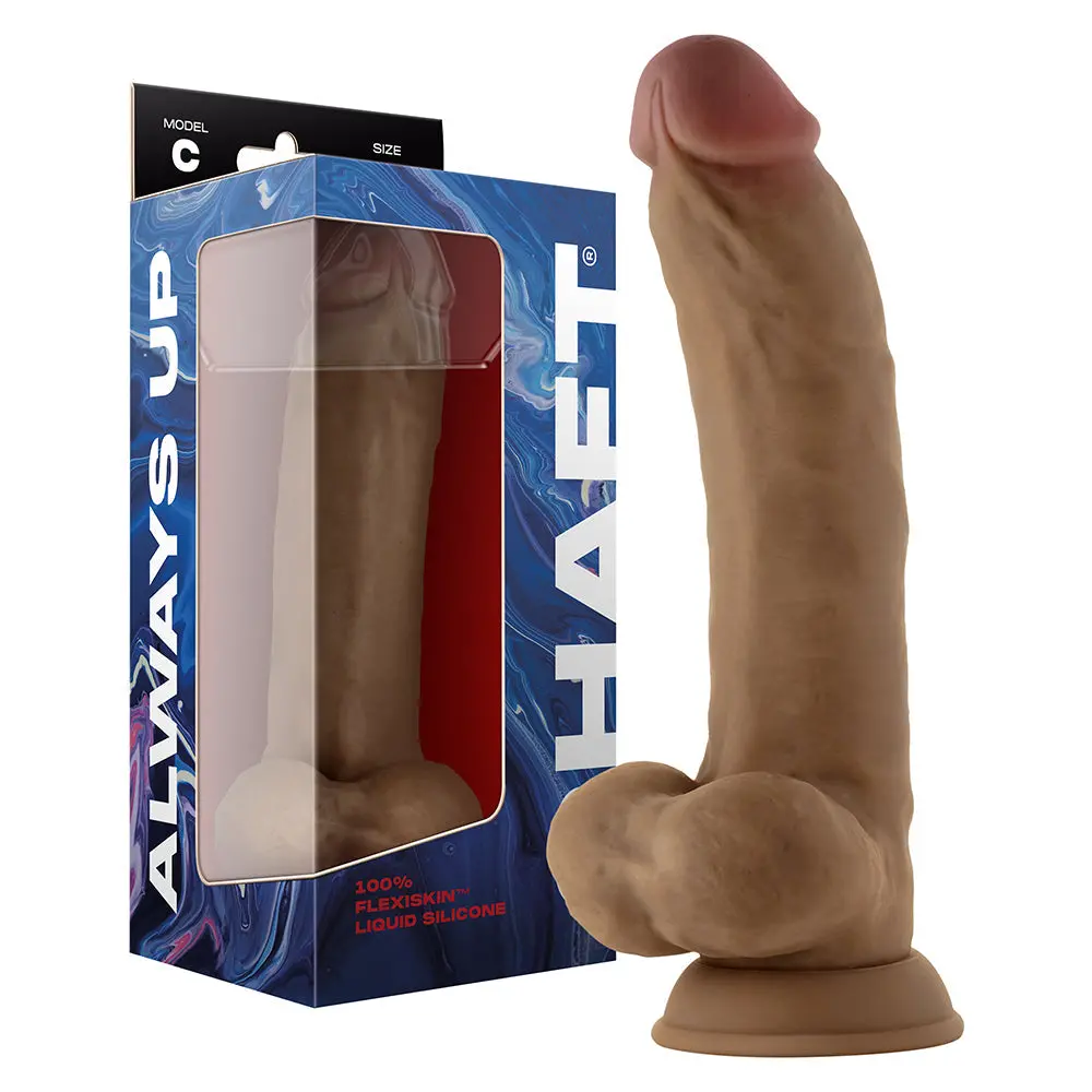 Shaft Model C: 9.5 In. Dual Density Silicone Dildo With Balls Oak 1