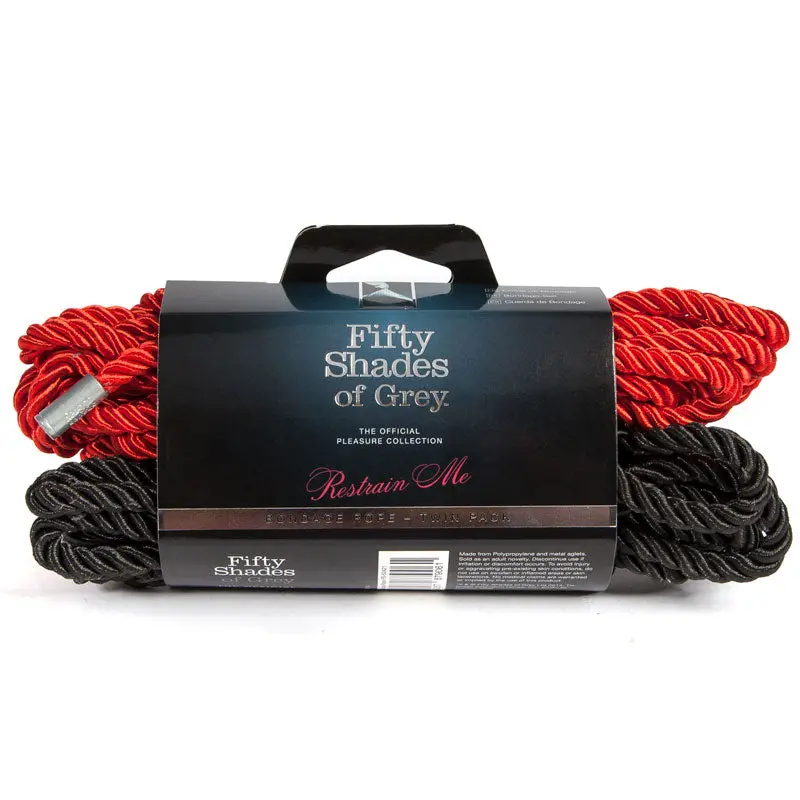 Fifty Shades Of Grey Restrain Me Bondage Rope Twin Pack Red/Black 1
