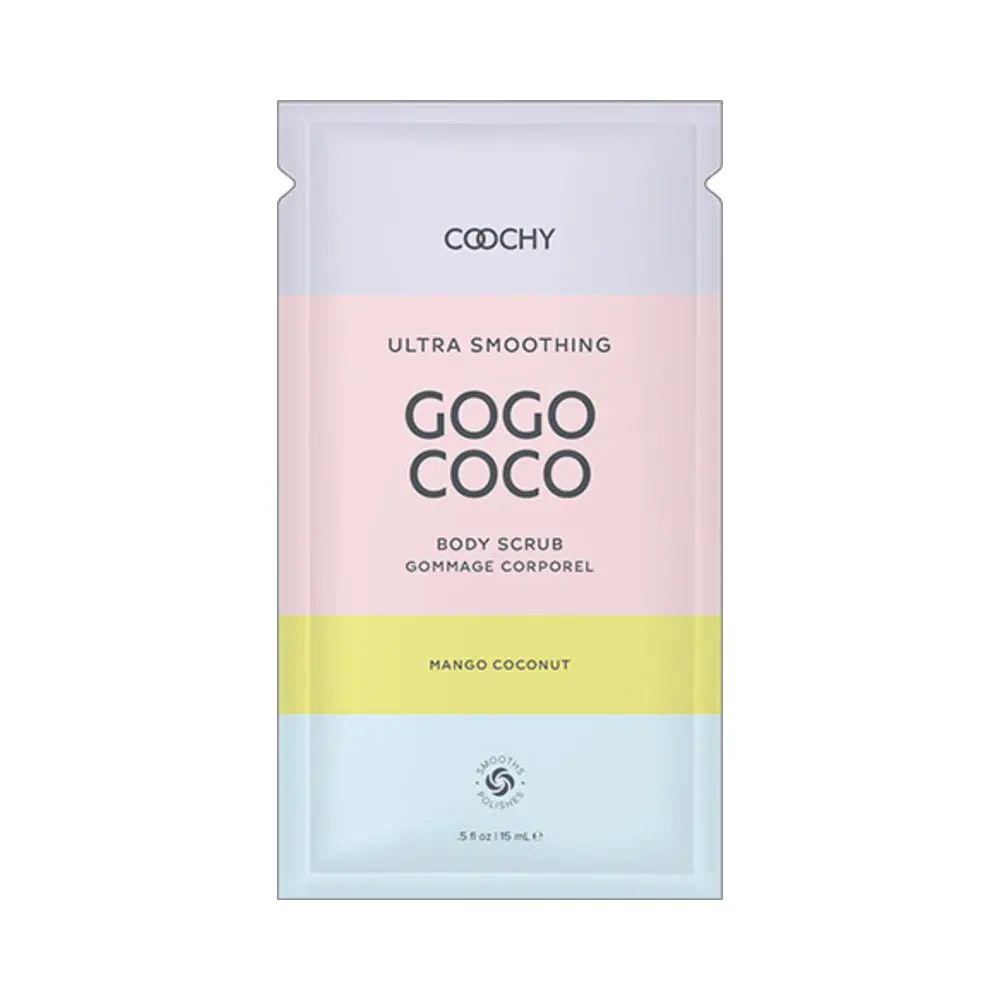 Coochy Ultra Smoothing Body Scrub Mango Coconut .35 Fl. Oz./10 Ml Foil 24-Piece Bulk Bag 1