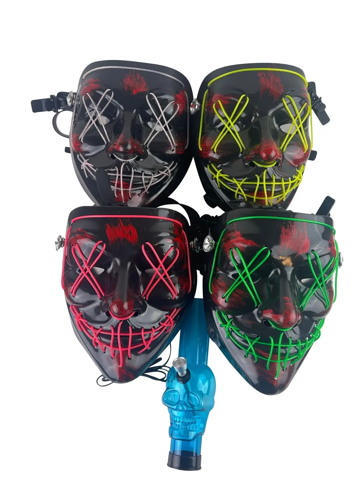 Light Up Black Plated Gas Mask Bong 1