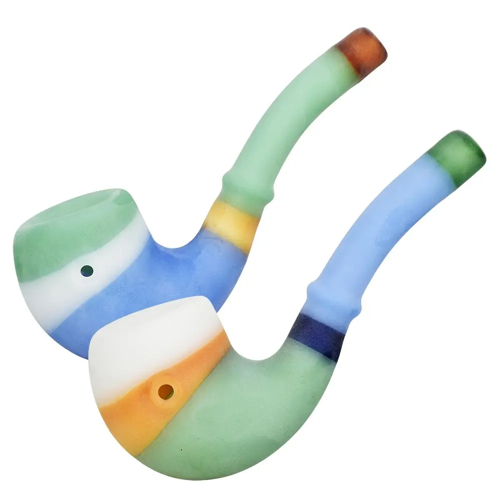Playtime Sandblasted Sherlock Glass Pipe - 6" / Colors Vary 1