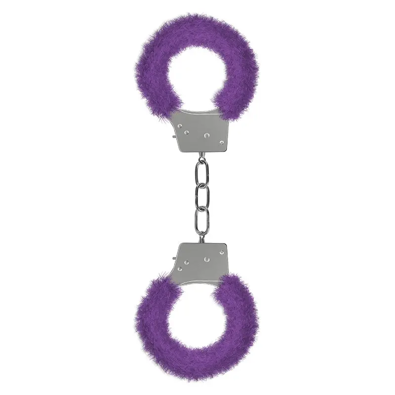 Ouch! Beginner's Furry Handcuffs With Quick-Release Purple 1