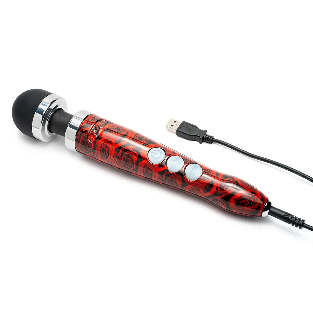 Doxy Die Cast 3R Rechargeable Compact Wand Vibrator Roses 2