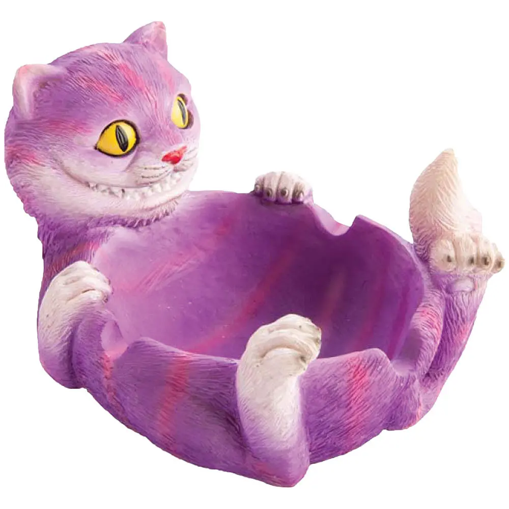 Trippy Cat Polyresin Ashtray - 5.5"X4" 1