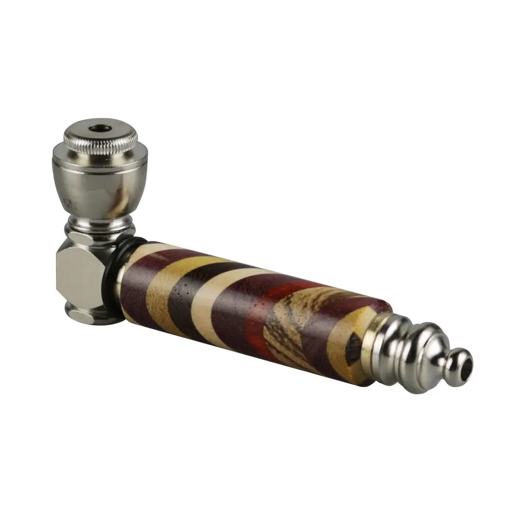 Rainbow Wood & Stainless Steel Hand Pipe 1