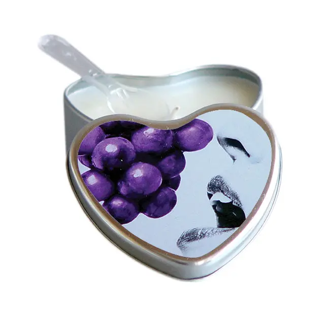Earthly Body Hemp Seed Edible Massage Candle Grape 4 Oz. 1