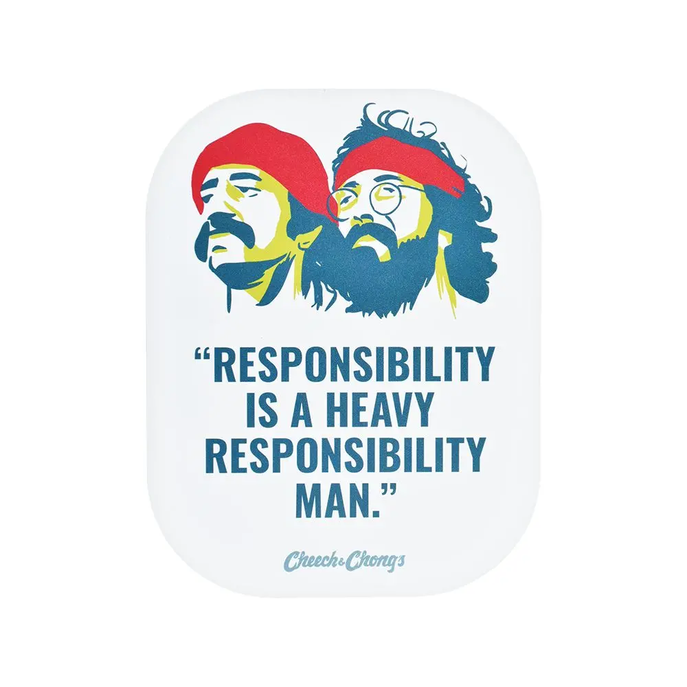 Cheech & Chong's X Pulsar Mini Magnetic Rolling Tray Lid- Responsibility/7"X5.5" 1