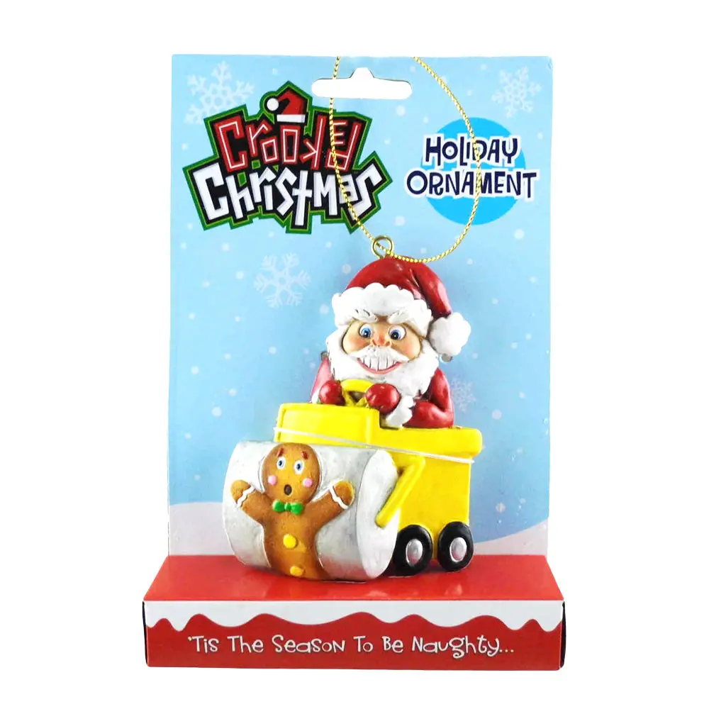 Crooked Christmas Ornament - Roller Santa 1