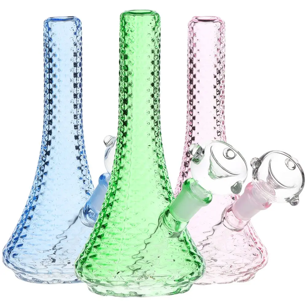 Sleek Art Deco Mini Glass Beaker Water Pipe - 5.5" / 10Mm F / Colors Vary 1