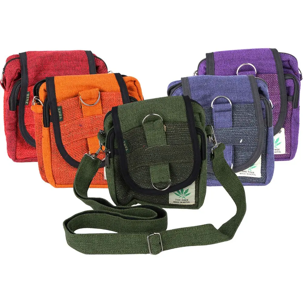 Himalayan Hemp Passport Bag - 8" X 6" / Colors Vary 1