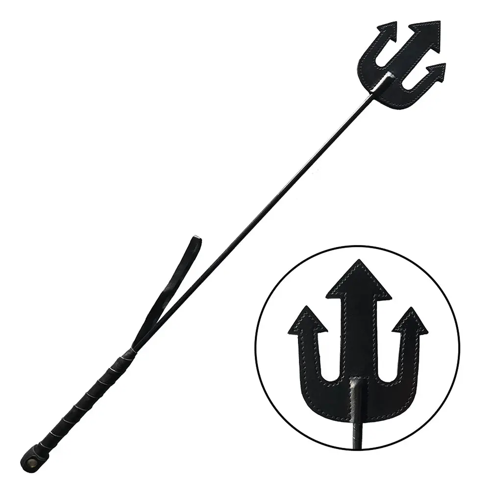 Rouge Leather Devil Riding Crop Black 1