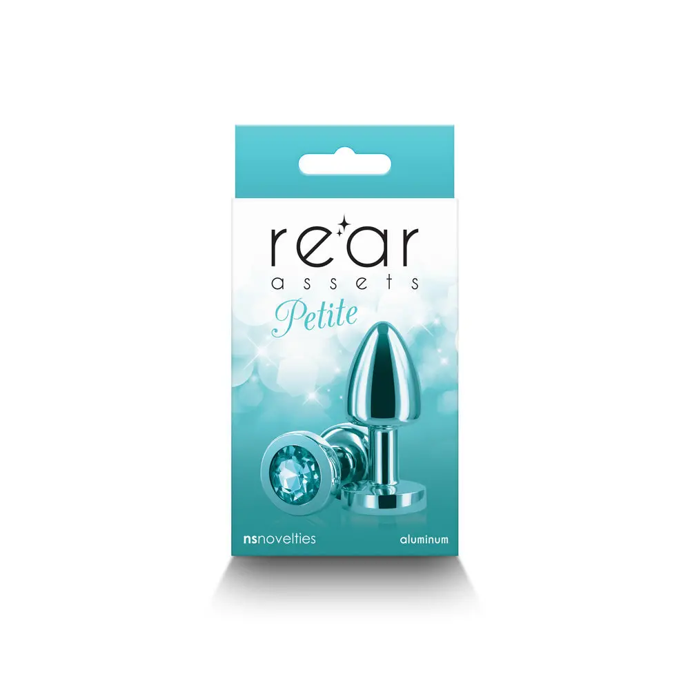 Rear Assets Petite Metal Anal Plug Teal 1