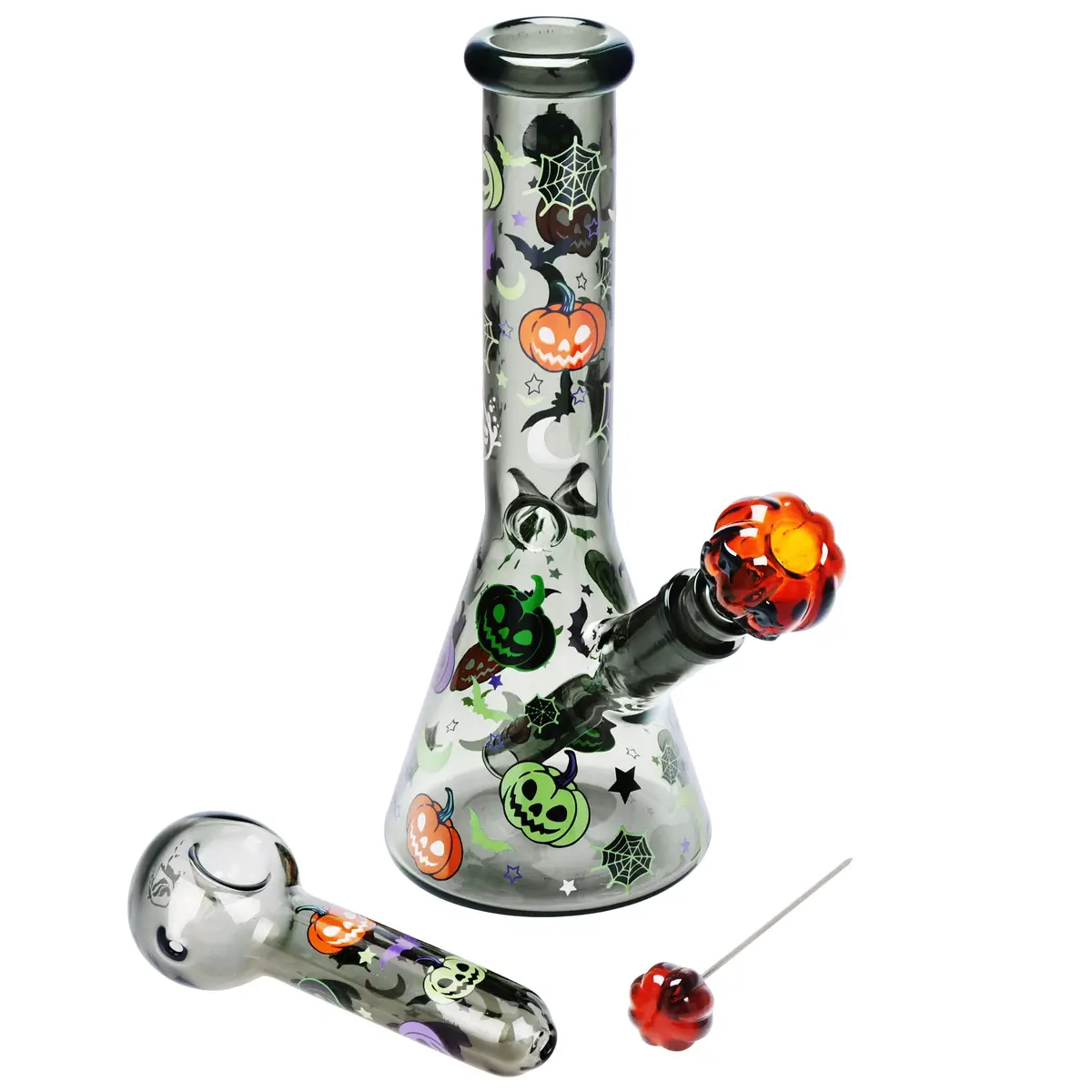 Pulsar Halloween Party Herb Pipe Glow Duo- 10" / 14Mm F 1