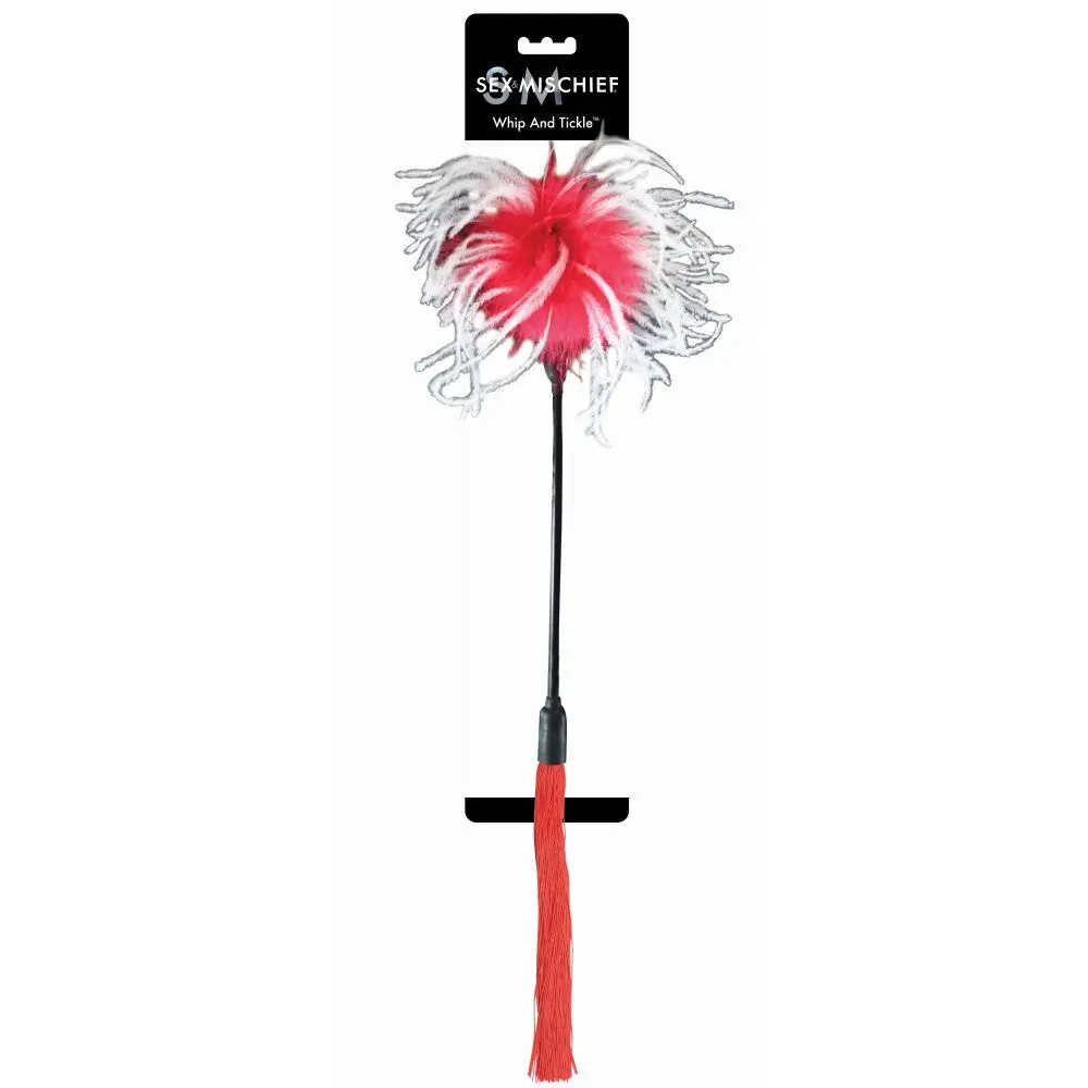 Sportsheets Sex & Mischief Whip & Tickle Red/White 1
