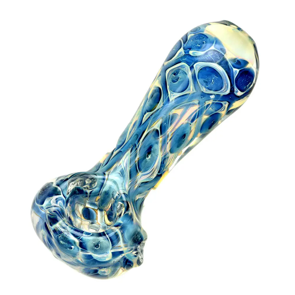 Fumed Bubble Weave Glass Hand Pipe - 4.25" / Colors Vary 1