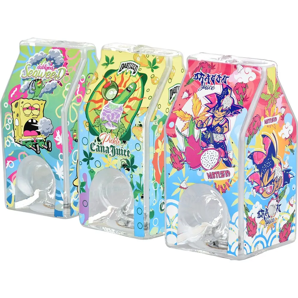 Dabtized Juice Carton Led Glass Hand Pipe - 3.75" 1