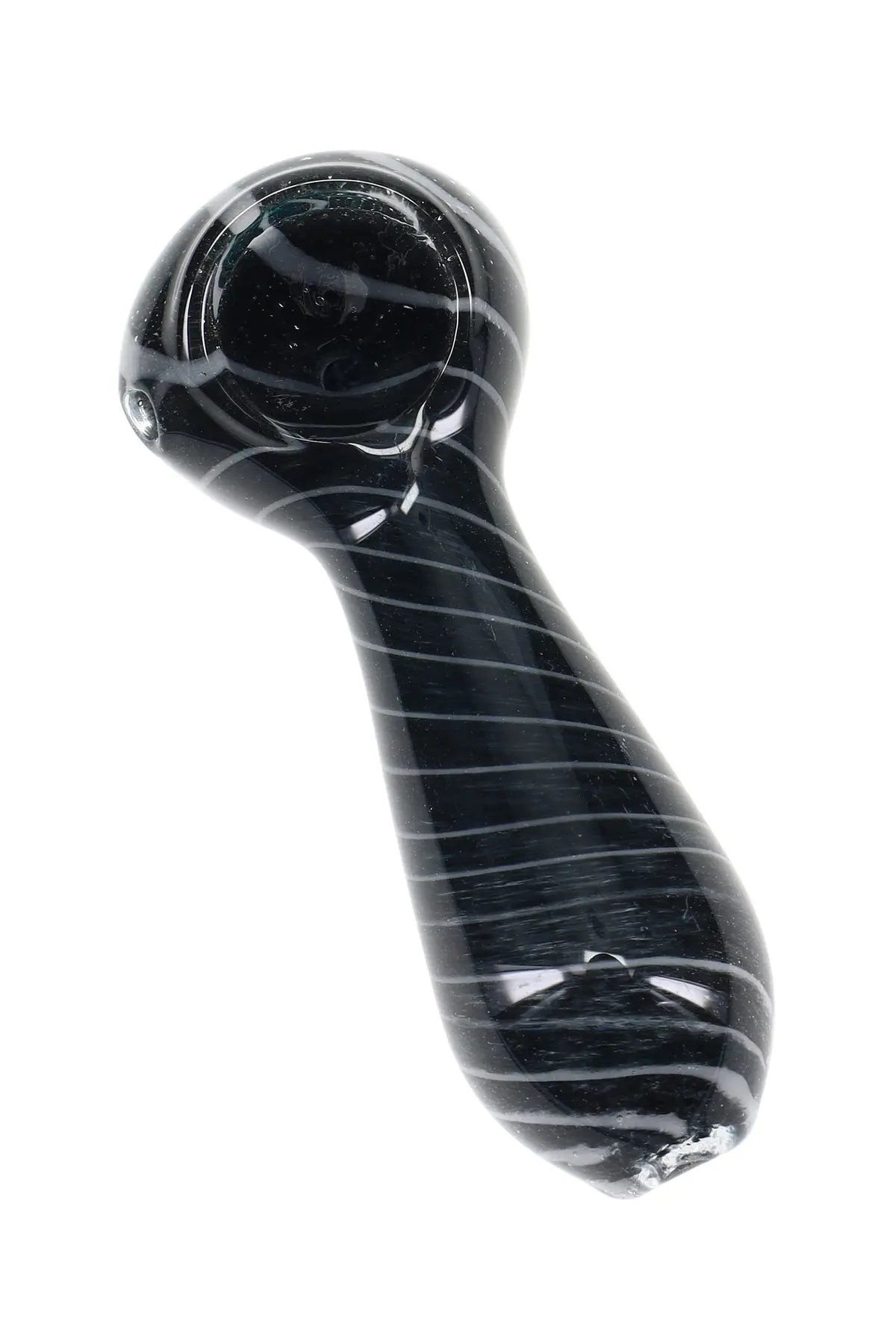Spiral Striped Frit Glass Spoon Pipe “Pocket Cyclone” – 3.5″ – Assorted Colors 1