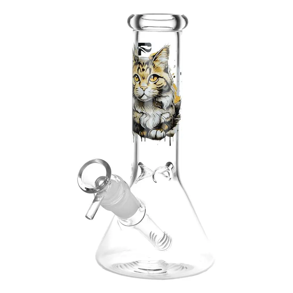 Pulsar Majestic Cat Glass Water Pipe - 7.75" / 14Mm F 1
