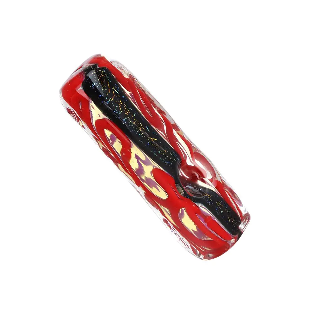 Blood Moon Dichro Stripe Squared Glass Hand Pipe - 3.5" 1