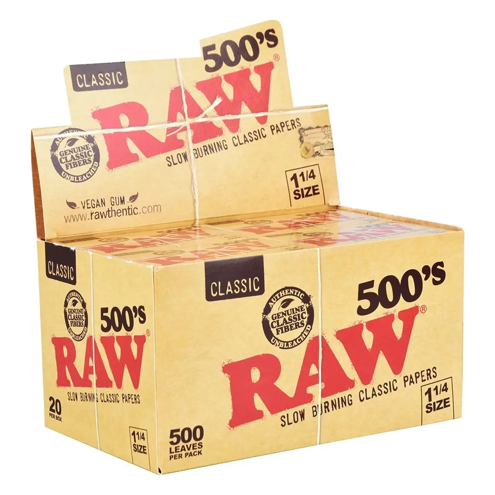 Raw Classic Creaseless 500'S Papers - 500Pc / 1 1/4" 20Pk 1