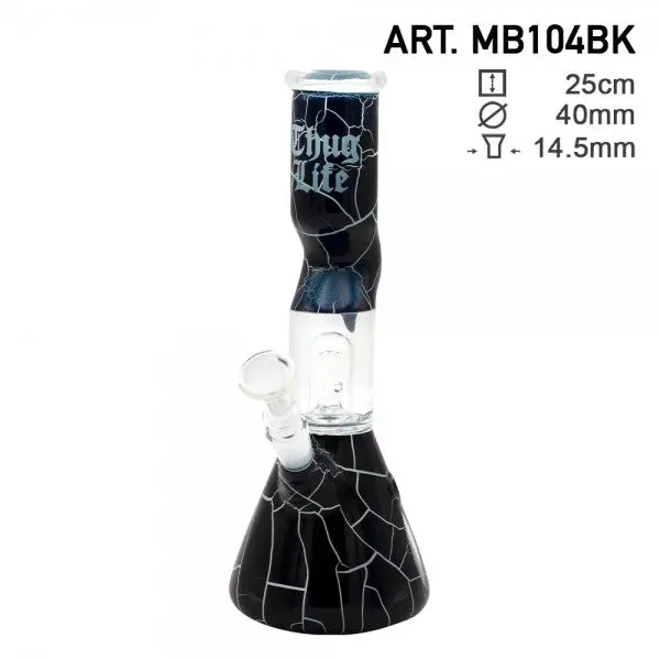 Thug Life | 10" Cracked Stone Glass Water Pipe 1