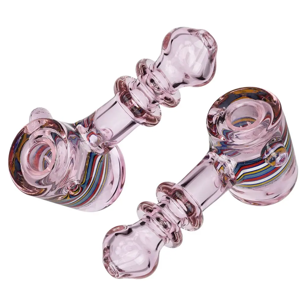 Slime Marble Striped Hammer Glass Hand Pipe - 4.75" 1