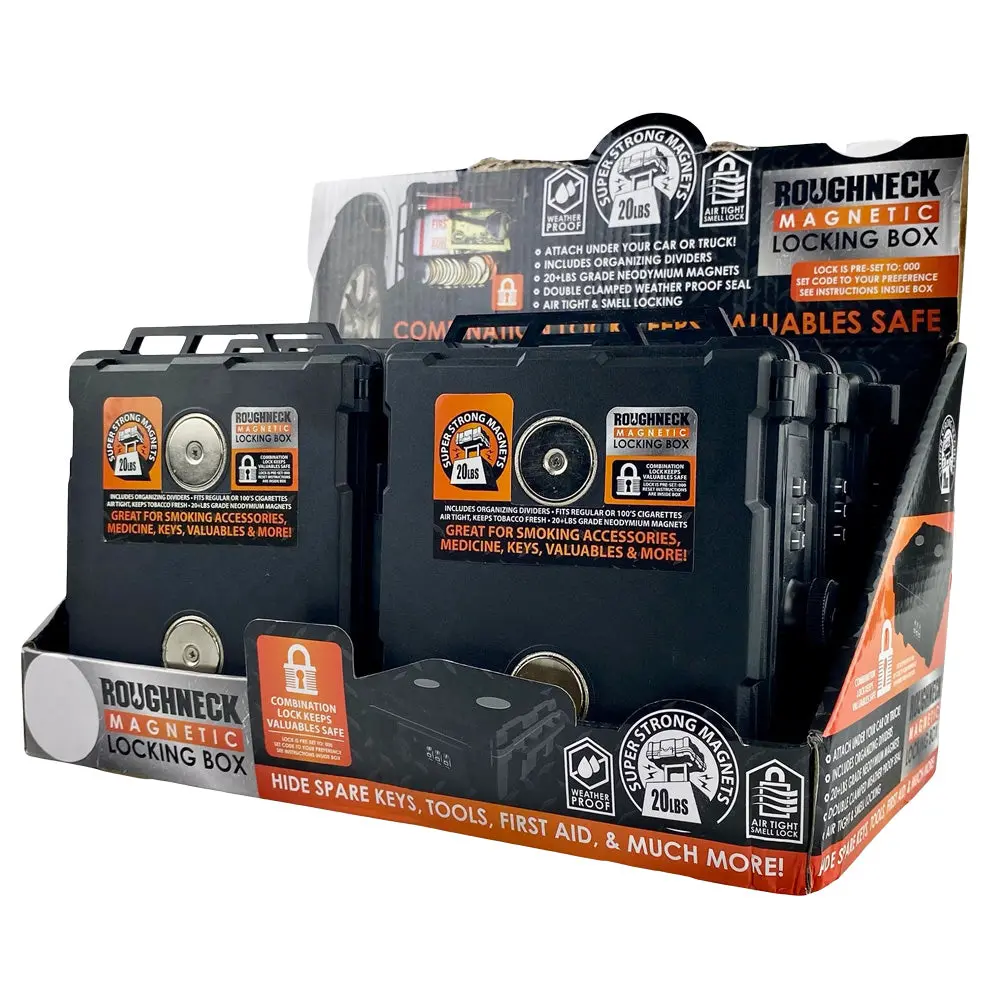 Roughneck Magnetic Locking Box - 6"X5.5" 6Pcs 1