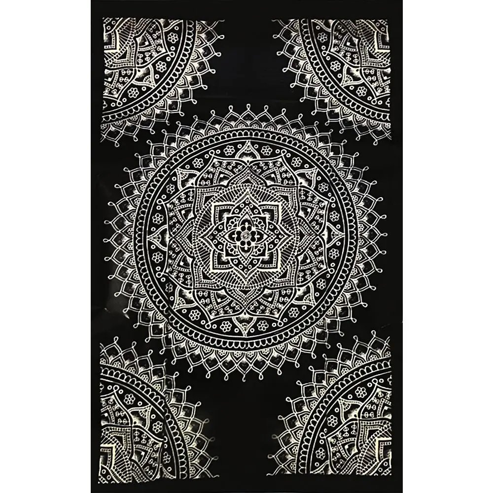 Black & White Mandala Tapestry - 54"X 86" 1