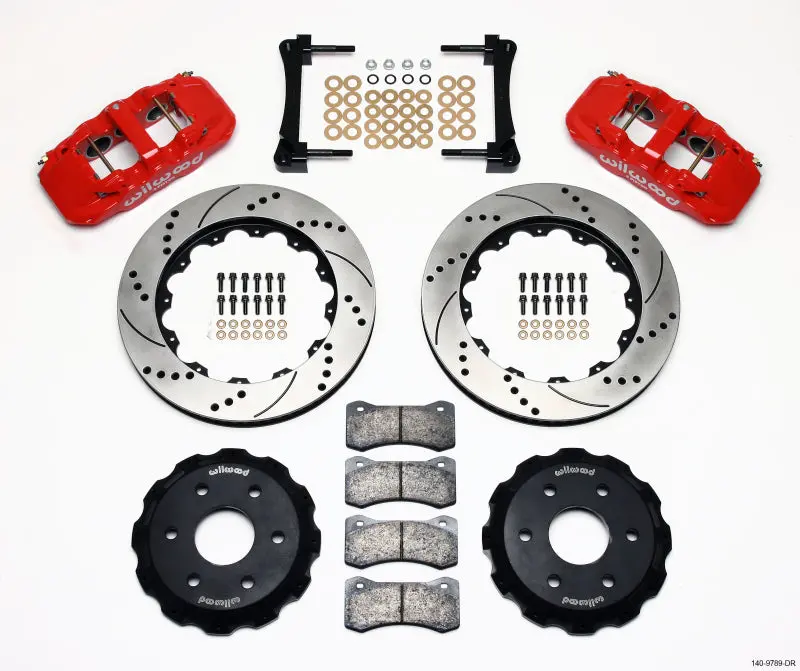 Wilwood Aero6 Front Truck Kit 14.25In Drill Red 1999-2014 Gm Truck/Suv 1500 1