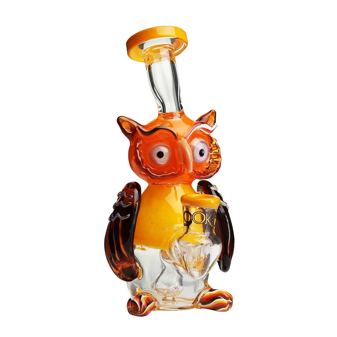 Lookah Glass 9" Mini Nerdy Owl Water Pipe 4