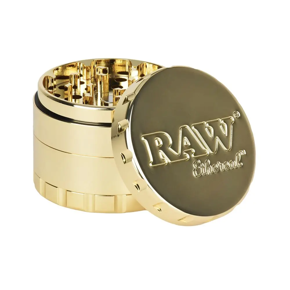 Raw Ethereal Gold-Plated Stainless Steel Grinder - 4Pc / 2.25" 1
