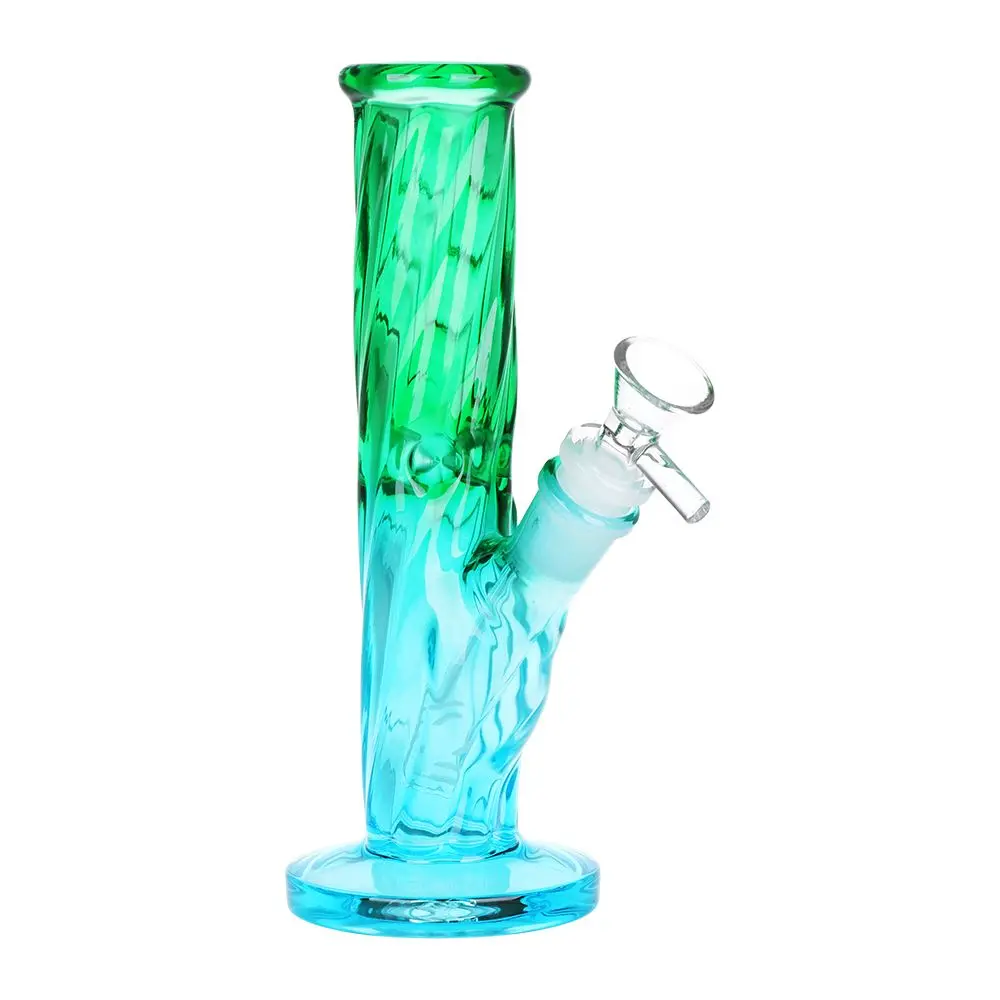 Seshgear Twist Ombre Straight Tube Glass Water Pipe | 7.75" | 14Mm F 2