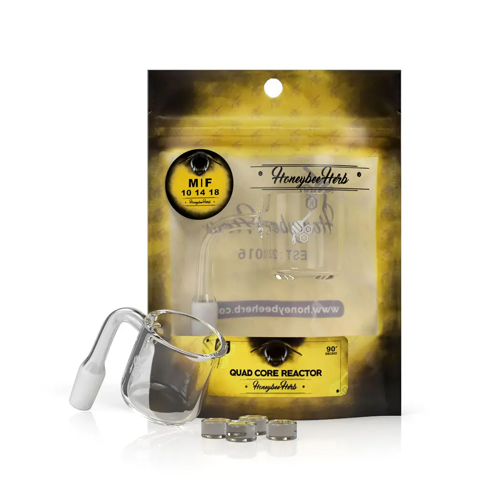 Honey Bee Herb Quad Core Reactor Quartz Banger- 90° 1
