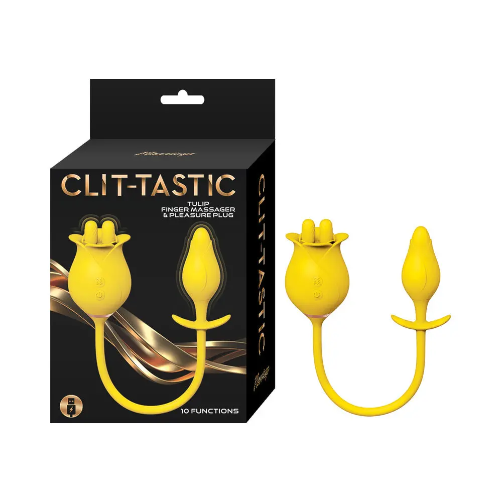 Clit-Tastic Tulip Finger Massager & Pleasure Plug Yellow 1