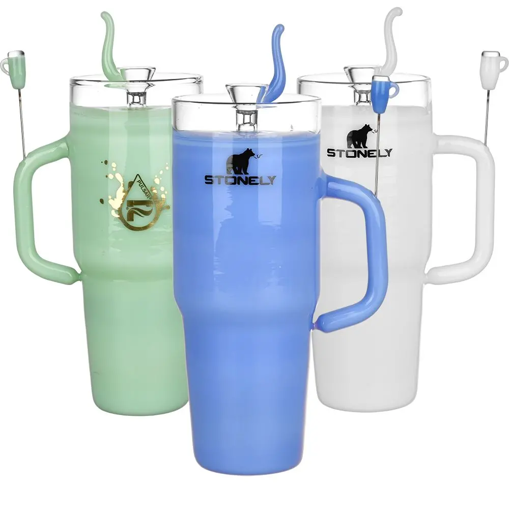 Pulsar Stonely Cup Glass Water Pipe | 8.5" | 14Mm F 1