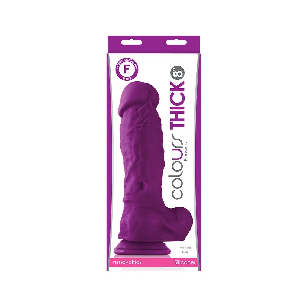 Colours Pleasures Thick 8 In. Dildo Purple 1