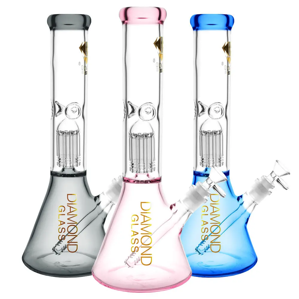Diamond Glass Mansion Water Pipe-14"/14Mmf/Colors Vary 1