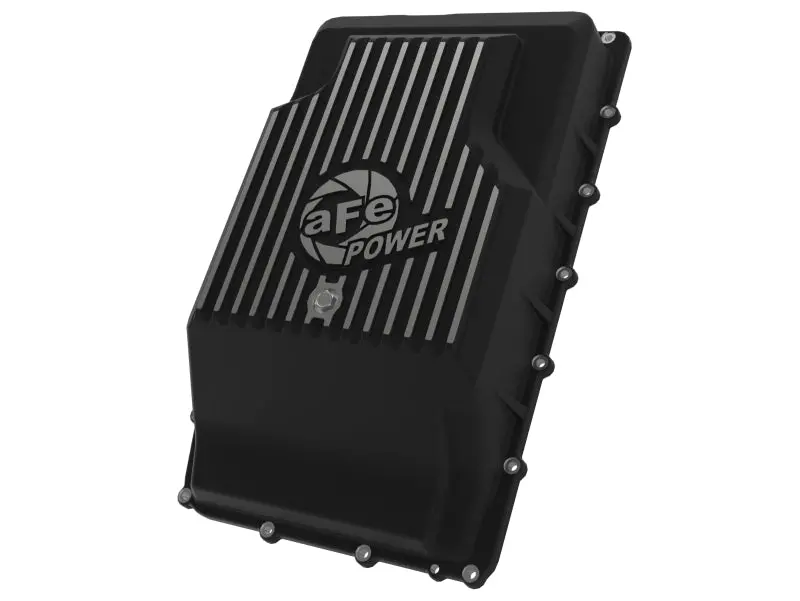 Afe 17-24 Ford F-150 10R60/10R80 Pro Series Rear Transmission Pan Black W/ Machined Fins 1