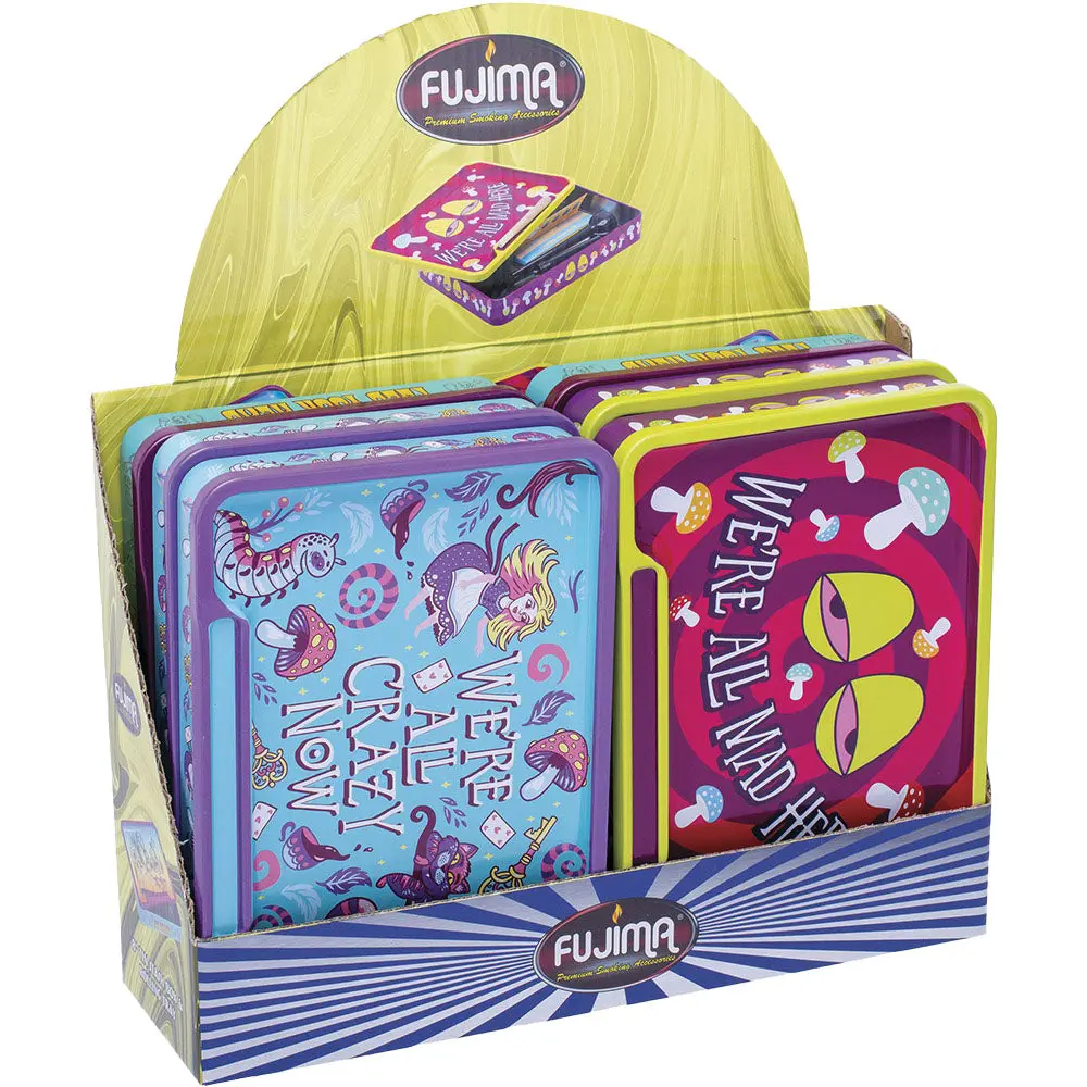 Fujima Trippy Alice Rolling Tray Stash Box | 8"X5.75" | Asst | 6Pc Display 1