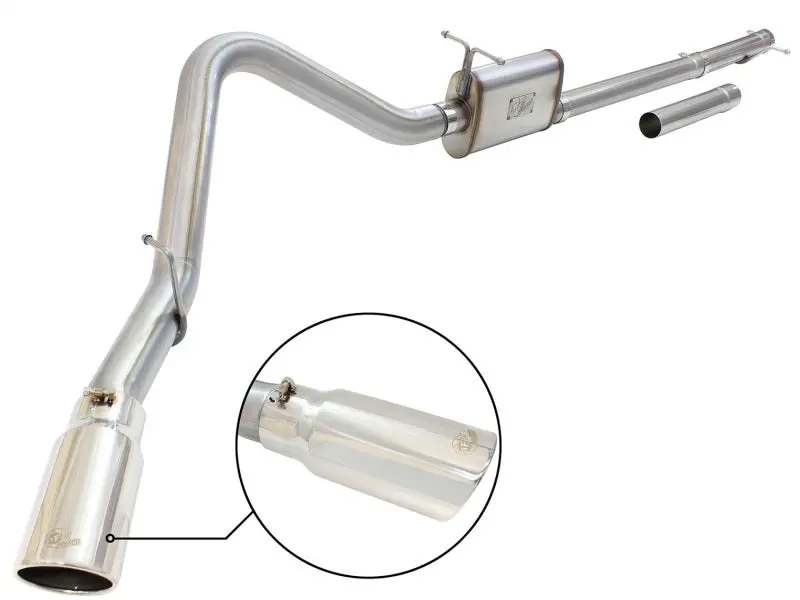 Afe Machforce Xp Exhaust 3In-3.5In Ss Single Side Ext Cb W/ Polish Tip 99-04 Ford F-250 V8 5.4L/6.8L 1