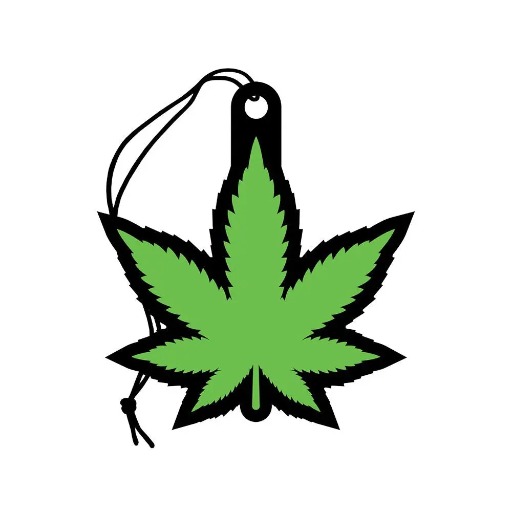 Wood Rocket Car Air Freshener - Green Hemp Leaf / Forest Scent 1