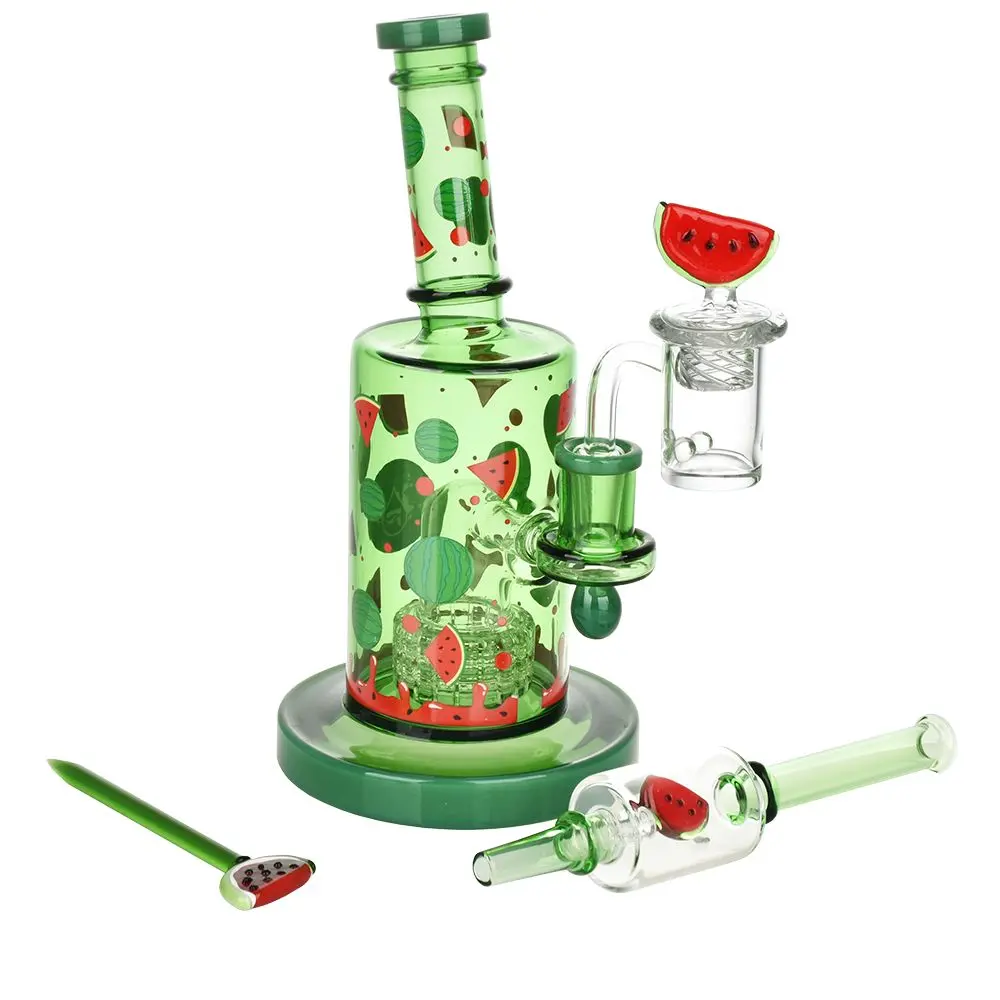 Pulsar Watermelon Zkittles Glow In The Dark Dab Rig Kit - 8" / 14Mm F 1